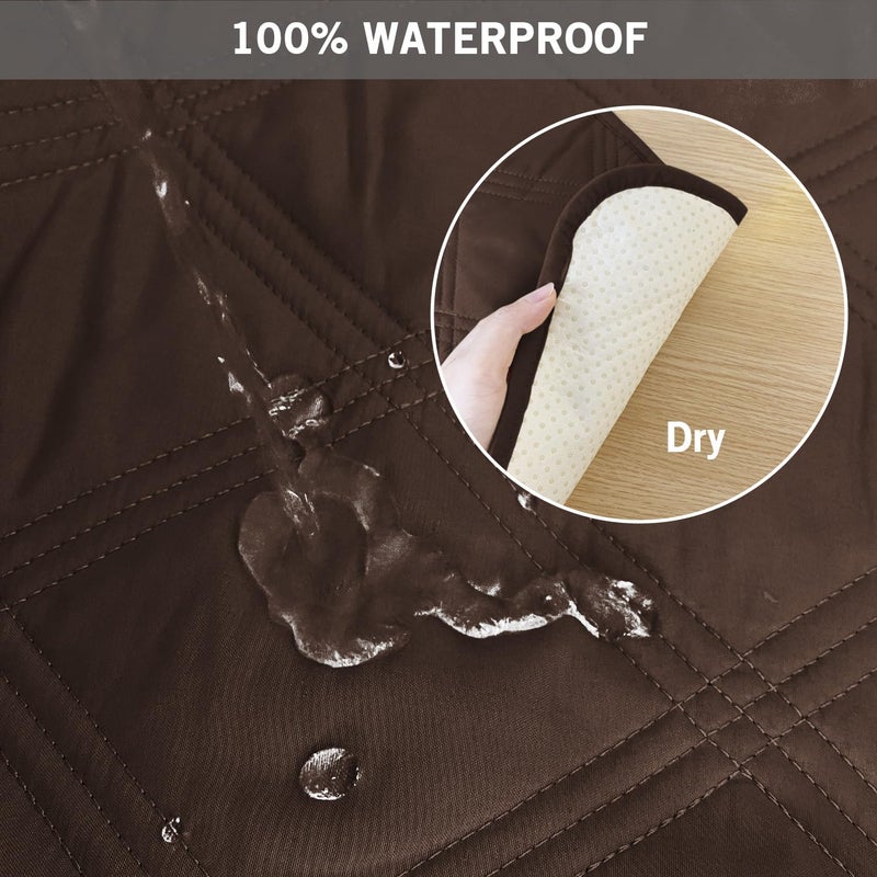 CHHKON Recliner Chair Covers Waterproof with Non-Slip Furniture Protector Sofa Slipcover for Children Sofa Covers for Dogs (Chocolate, 30'') - Image 4